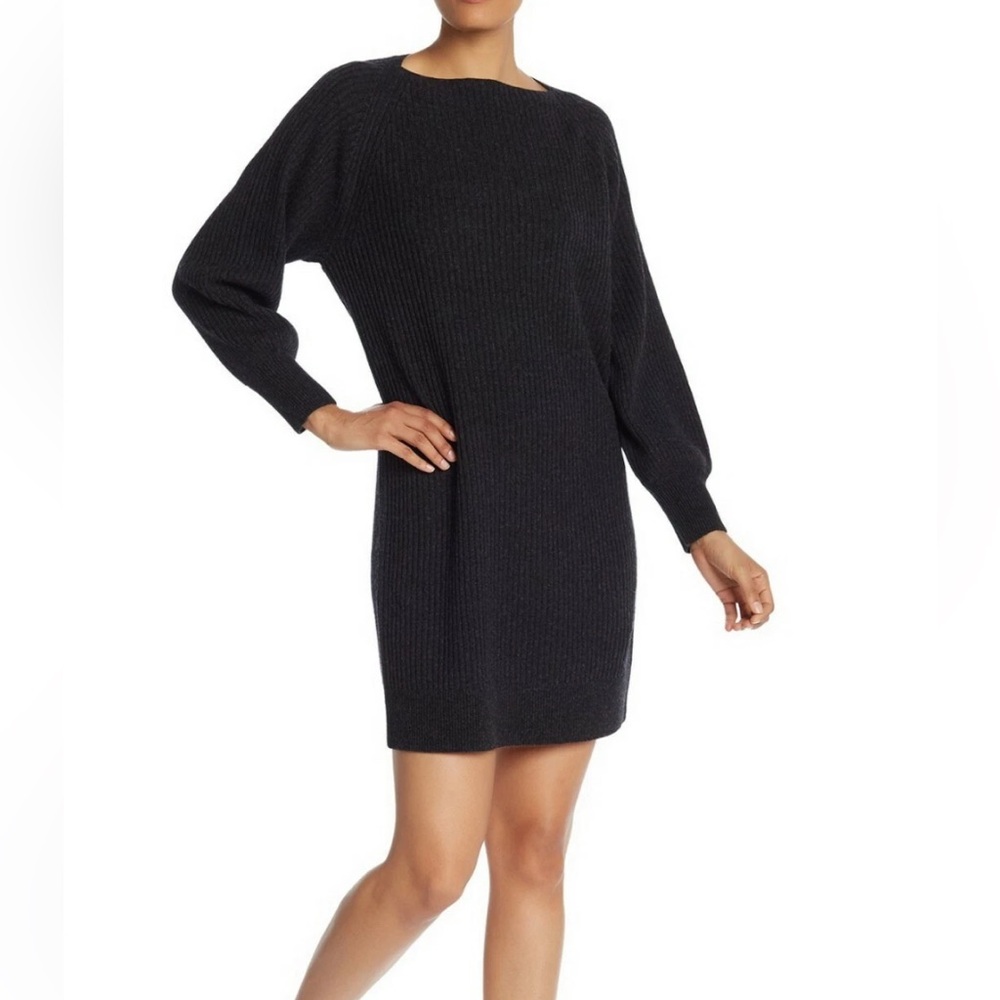 Vince Ribbed Wool Cashmere Long‎ Sleeve Dress Size Small